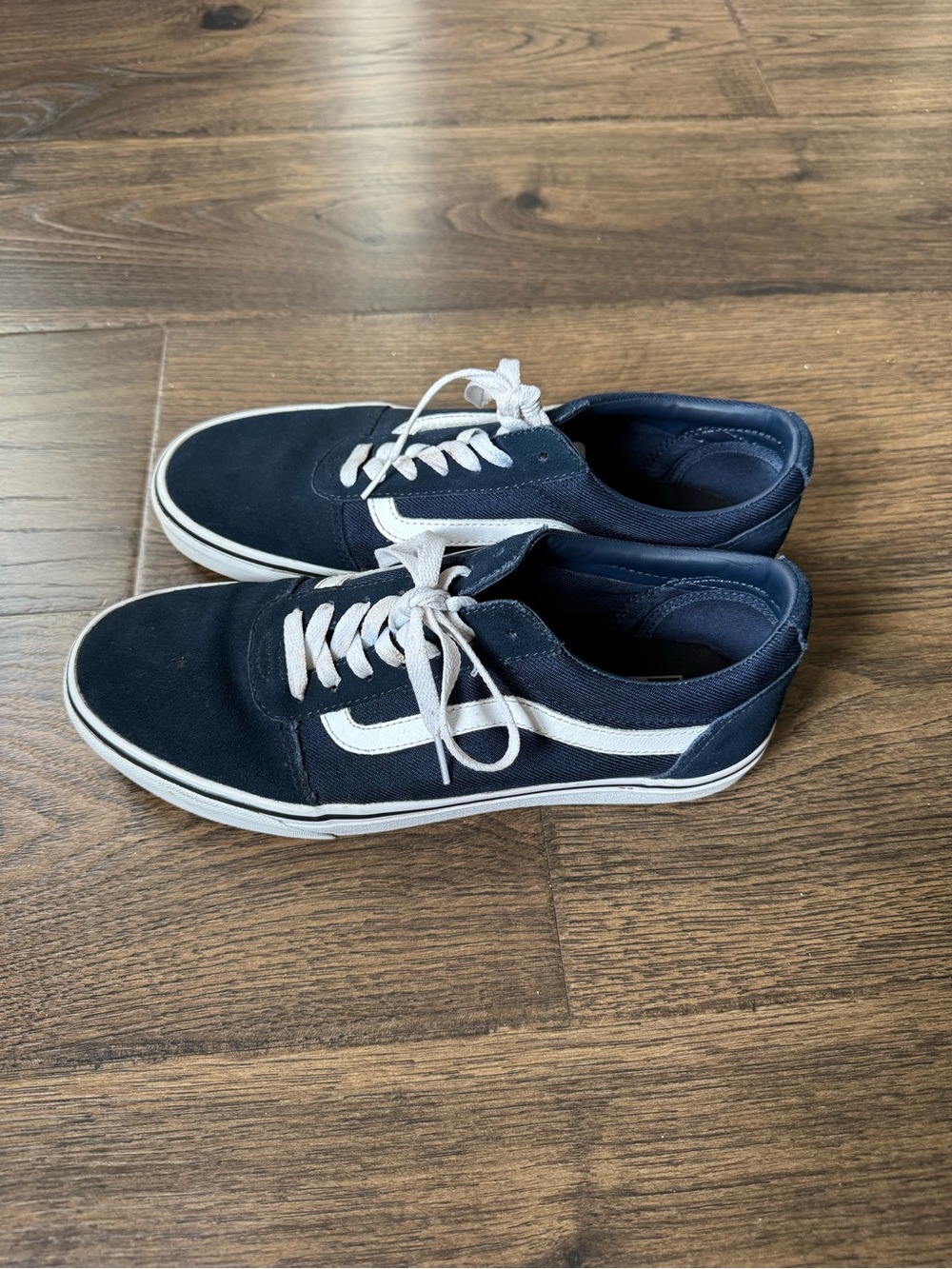 Vans Navy and White Low-Top Skate Sneakers